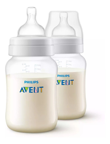 Mamadera Anticólicos Philips Avent Scf813/29 X 2 260 Ml Color Blanco