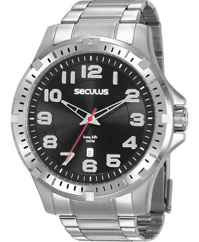 Relógio Seculus Masculino Analógico Prata Original Garantia