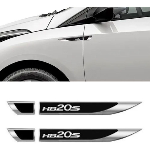 Par Emblema Aplique Lateral Paralama Adesivo Hyundai Hb20s