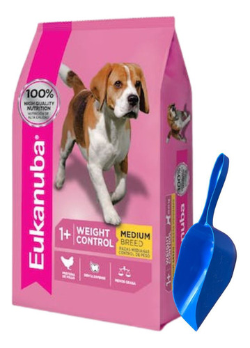 Alimento Eukanuba Perro Control De Peso Raza Mediana 15 Kg +