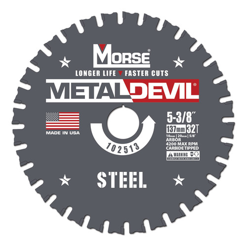 Morse Metal Devil Csm53832fsc, Hoja De Sierra Circular, Punt