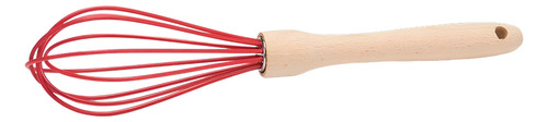 Batidor Silicón Mango De Madera Rojo Patisse