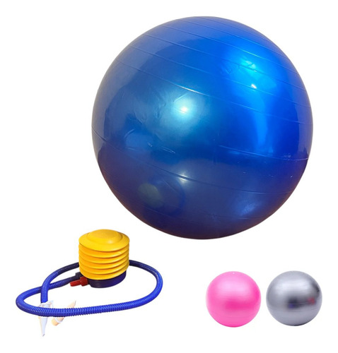 Pelota 55 Cm + Inflador Yoga Pilates Sensorial Esferodinamia Rosa Chicle