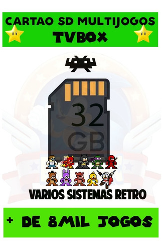 Imagem 1 de 8 de Cartão Sd Multijogos Pra Qualquer Tv Box + De 8mil Jogos