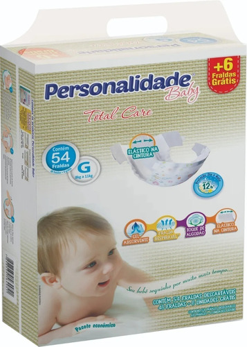 Personalidade Baby Total Care fralda XXG com 54 unidades