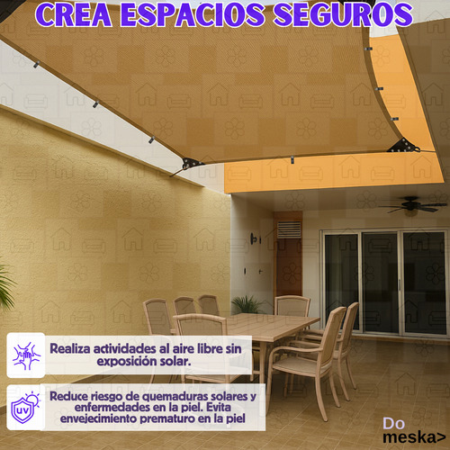 Malla Sombra Reforzada Beige 4x3 M Protección 90% Inmatmex