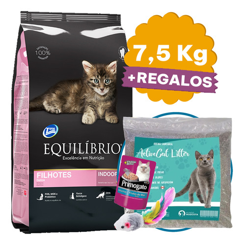 Comida Equilibrio Gato Cachorro Kitten 7,5 Kg + Envío
