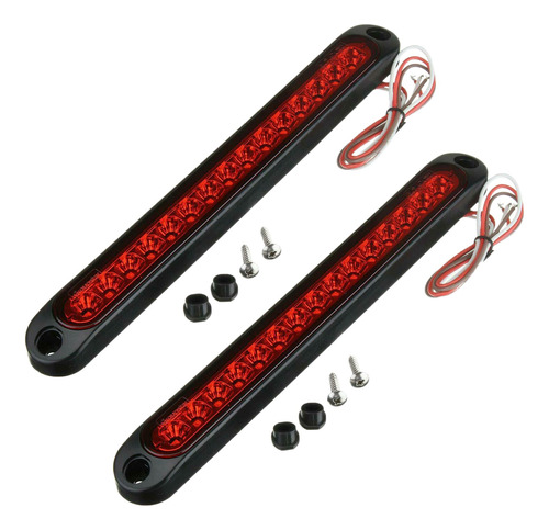 2 Paradas Tail R De 10 Pulgadas, 15 Led, Selladas En Rojo, P