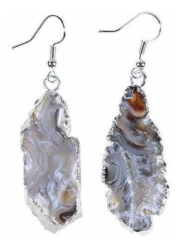 Nupuyai Natural Stone Drop Earrings For Women, Druzy Agate G