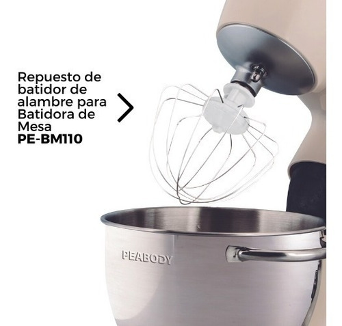 Imagen 3 de 4 de Batidor De Alambre Fino Para Batidora Planetaria Peabody