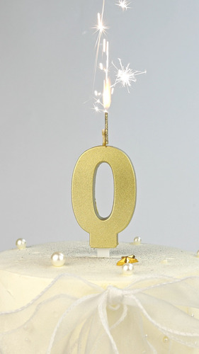 Combo De Vela Bengala De Numeros Dorado Del 0al9