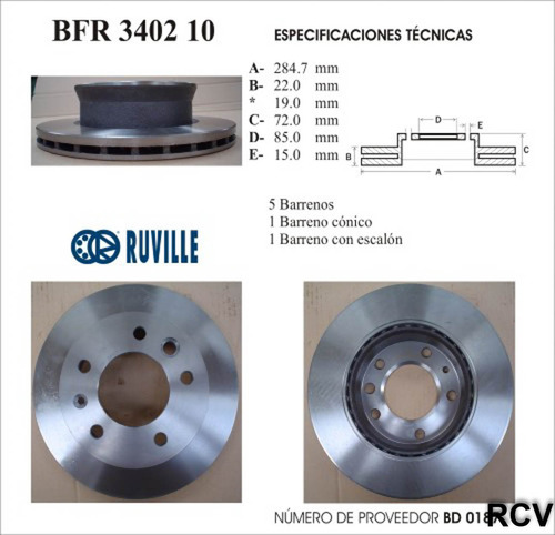 Disco Frenos Der/izq Del Para Mercedes Benz Sprinter  2005