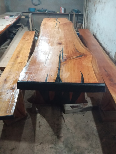 Mesa Rústica Com Bancos Pra Sua Varanda, Sítio Ou Fazenda