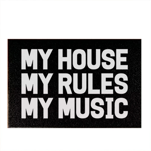 Tapete Capacho Nerd - My House, My Rules, My Music Comprimento 60 Cm Cor Preto Largura 40 Cm
