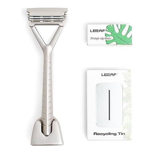 Leaf Shave | Set De Afeitadora Leaf, Plateada - Incluye 1x