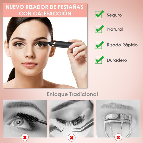 Imagen 7 de 8 de Rizador Pestañas Electrico Para Evitar Quemaduras Carga Usb