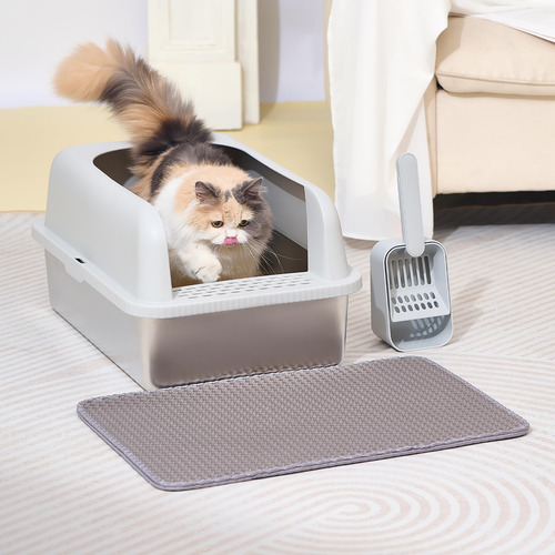 Caja De Arena Para Gatos Henkelion, De Acero Inoxidable, Ext
