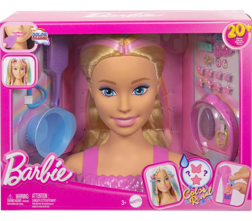 Barbie Styling Head 20 Accesorios Cabeza Para Peinar Rubia