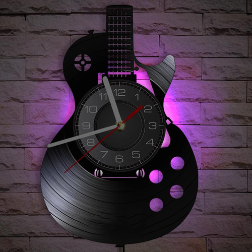 Reloj Pared Disco Vinilo Musical Regalo Creativo Guitarra 7