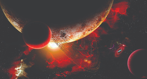 Vinilos Decorativos Universo Luna Galaxia 130x70cm