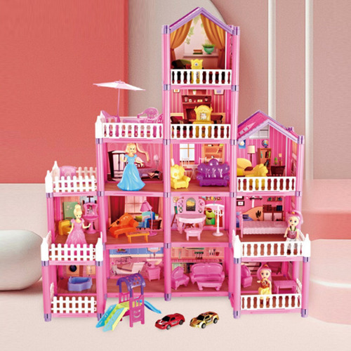 Casita Casa De Muñecas Castillo De Princesa Diy Con Muebles