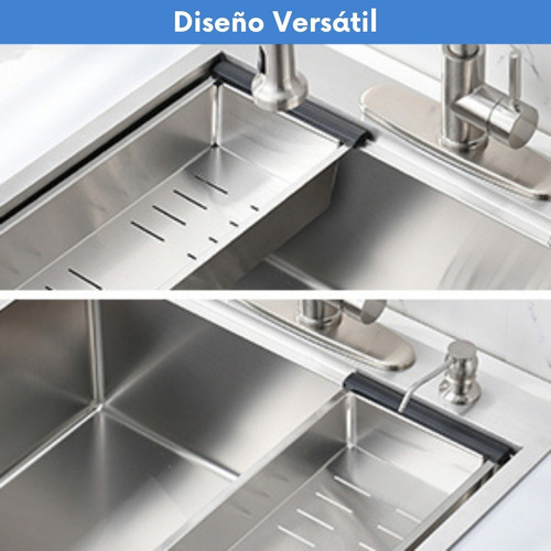 Imagen 8 de 10 de Pileta De A.inox 64x49x22 + Accesorios - Cagliari
