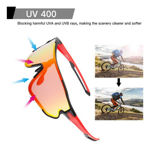 Gafas De Sol De Béisbol De Pesca Con 2 Gafas De Bicicleta Pa