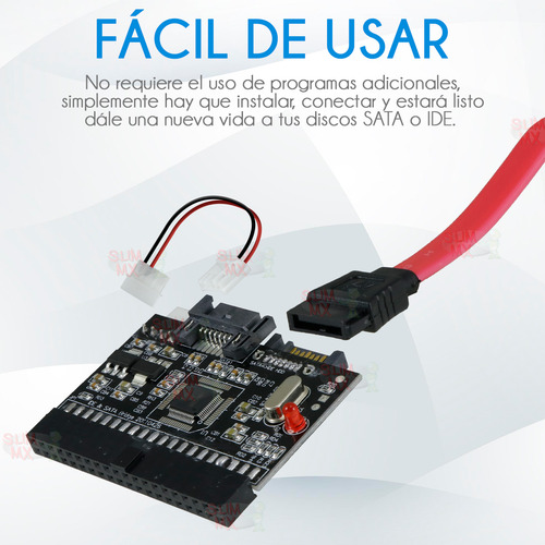 Adaptador Bidireccional Interno Slim Company Ide 40 Pines Sata 7 Pines Molex 4 Pines Usb 2.0 Pc Dvd Hd Color Negro