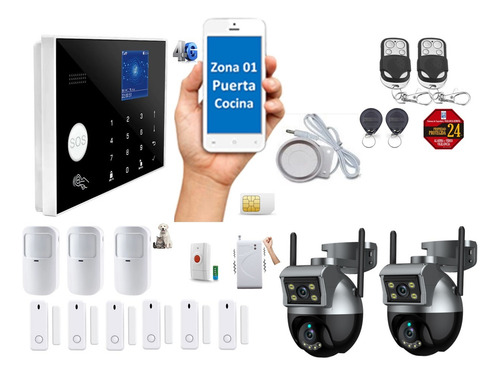 Alarma G30 Wifi Gsm 4g Alexa Googlehome Kit Económico+2 Cám.