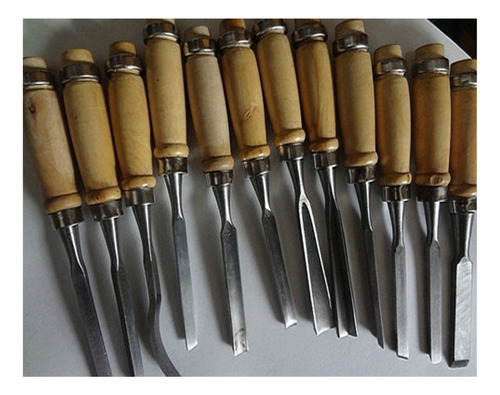 Cincel De Mano Tallado En Madera Herramientas 12 Piezas