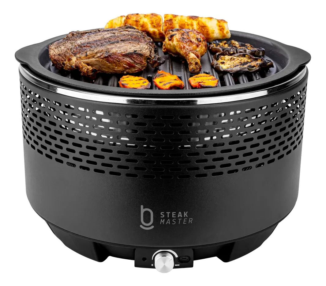 Churrasqueira Elétrica A Carvão Biscuitt Steakmaster Smoke & Fire Portátil Usb Com Bag