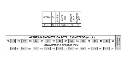 Bomba Monoestágio Thebe Th-16 P Nr 2 Cv Trifásica 220v/380v