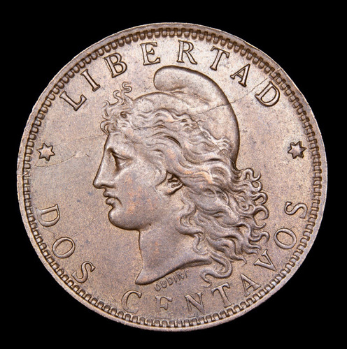 Argentina 2 Centavos 1892 Sin Circular Cj 33.6 2 Separado