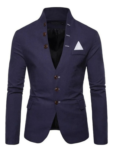 Blazer Saco Delgado Para Hombre Slim Fit Cuello Alto