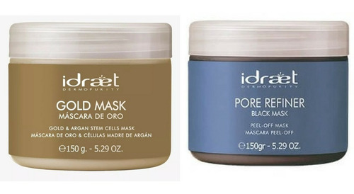 Kit X2 Mascaras Black Pore Refiner Gold Mask Argan Idraet