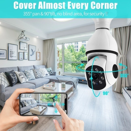 5g Inteligente Wifi E27 Câmera De Vigilância De Audio