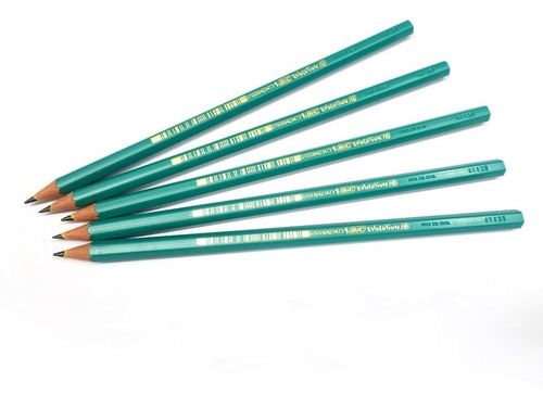 Imagen 4 de 5 de Caja X 12 Lapices Negro Hb Bic Evolution Planeta Juguete