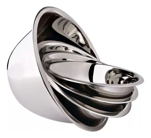 Conjunto 4 Tigelas Saladeiras Bowl Bacias Multiuso Em Inox