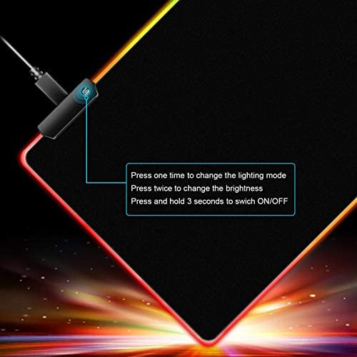 Mouse Pad Grande Antideslizante Con Iluminacion Rgb Negro