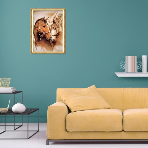 Pintura De Diamante Perforada En 5d Con Forma De Caballo, Pu