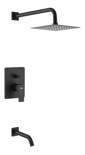 Imagen 4 de 7 de Griferia Negra Baño Completo Arq Con Accesorios Piazza