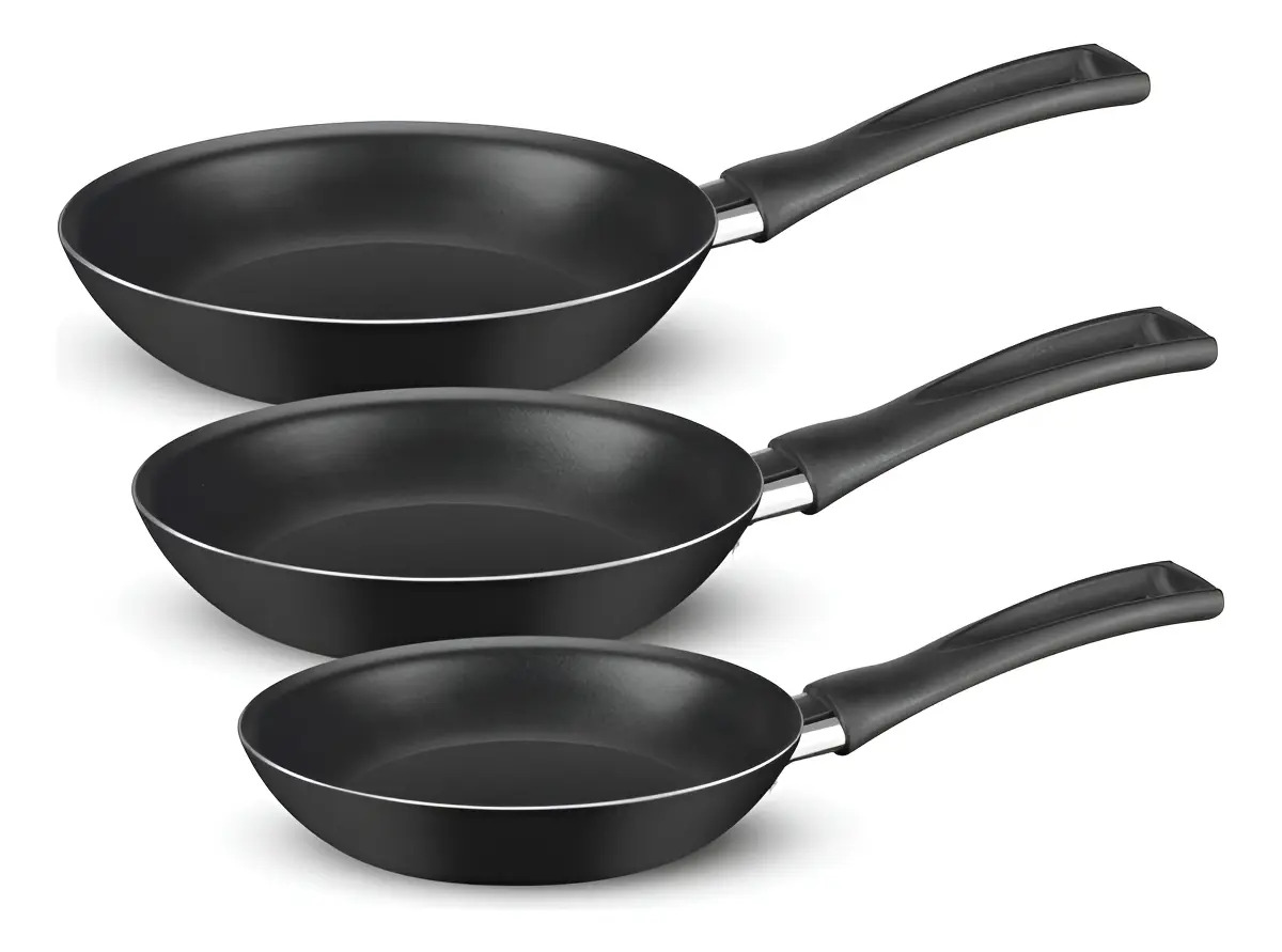 Kit De Frigideiras Antiaderentes Rochedo Basic Com 3 Peças