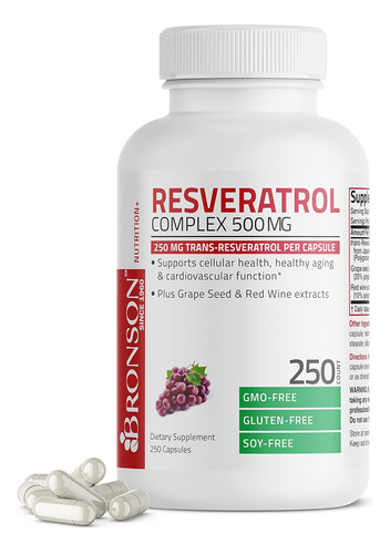 Resveratrol 500 Complex Natural Extracto Vino Tinto 250 Cap