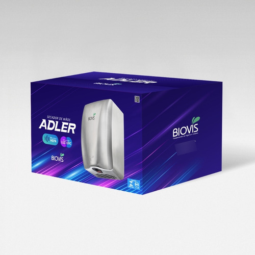 Secador De Mãos Automático Com Sensor Inox Banheiro Biovis Cor Cinza-escuro 220v