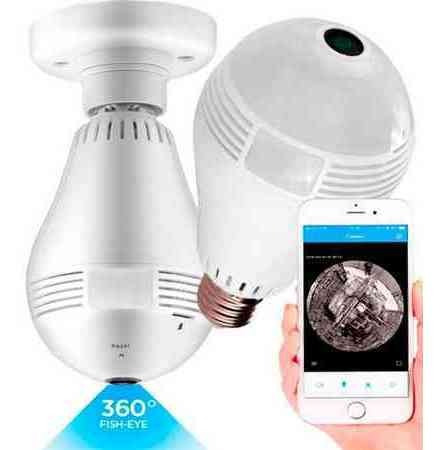 Imagem 2 de 5 de Lâmpada C/ Câmera De Monitoramento 360° Wi-fi