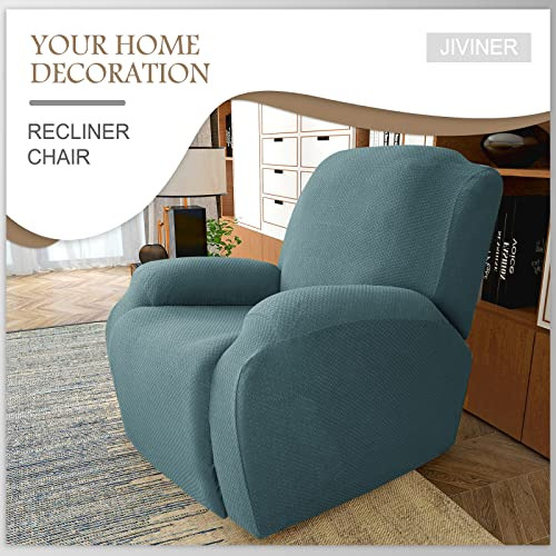 Funda Para Sillón Reclinable Jiviner Stretch Jacquard Azul P