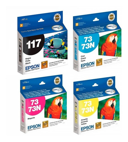 Combo Cartucho Epson 117 + 73n Color Original Tx105 115