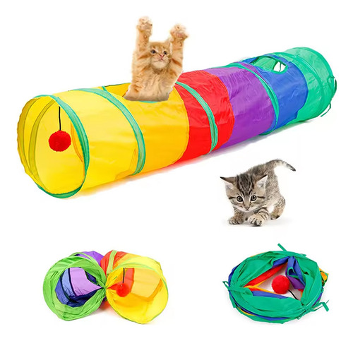 Túnel De Laberinto Plegable Para Gatos, Túnel Plegable Para