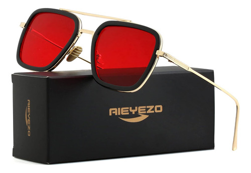 Gafas De Sol Dorado / Negro / Rojo Tony Stark Sunglasses ...