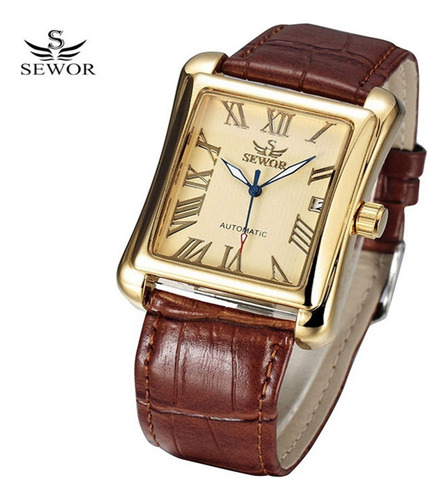 Nuevo Reloj Automático Retro Rectangular De Lujo Sewor